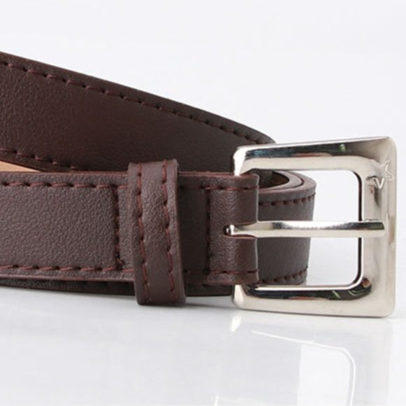 Vegan Leather Brown Casual Belt - Picture 3 of 11